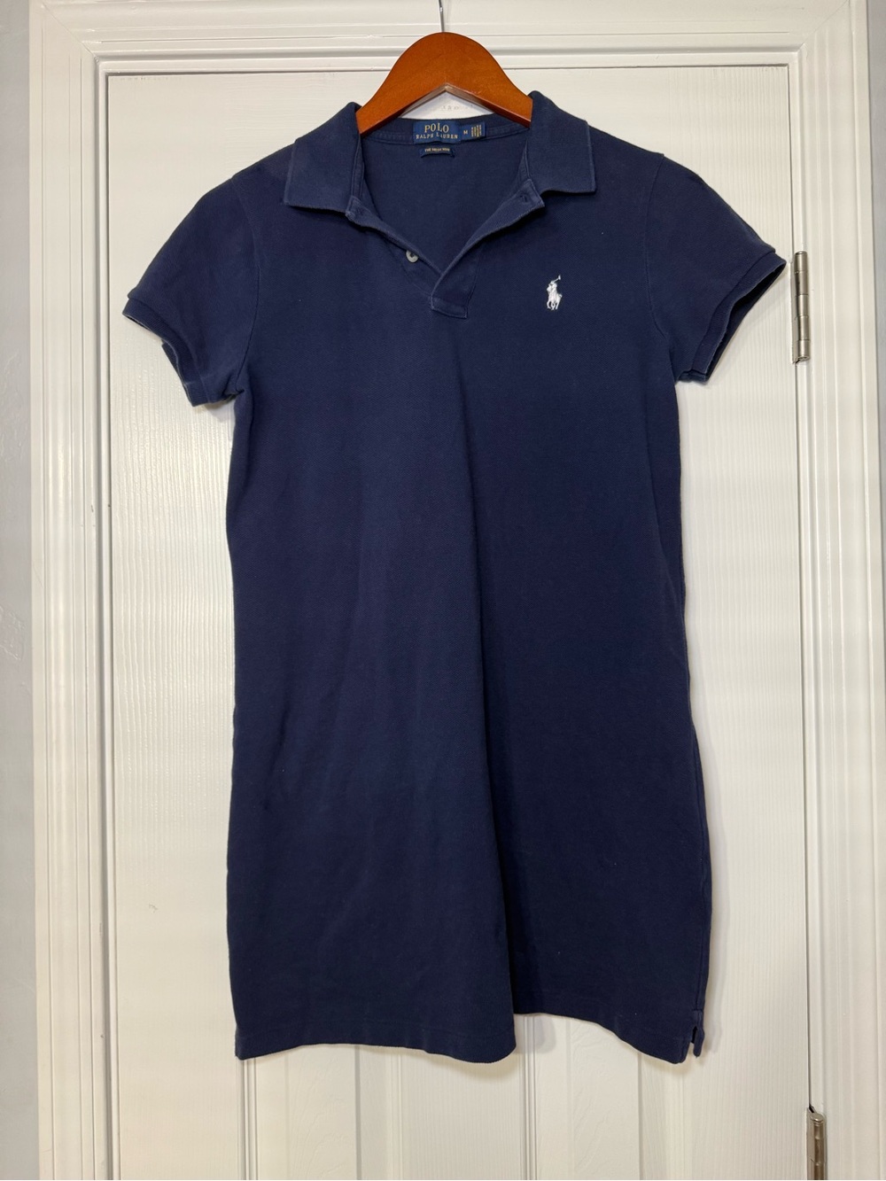 Polo Ralph Lauren Women's Size M The Mesh Mini Polo Shirt Dress Navy Blue Preppy